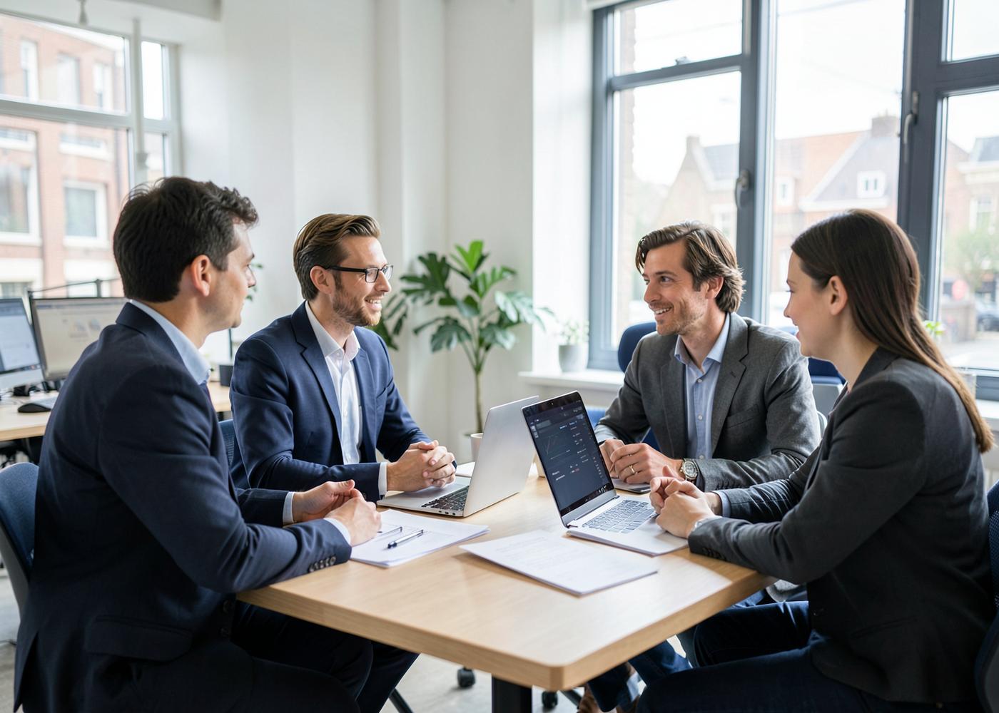Professional team having a client meeting